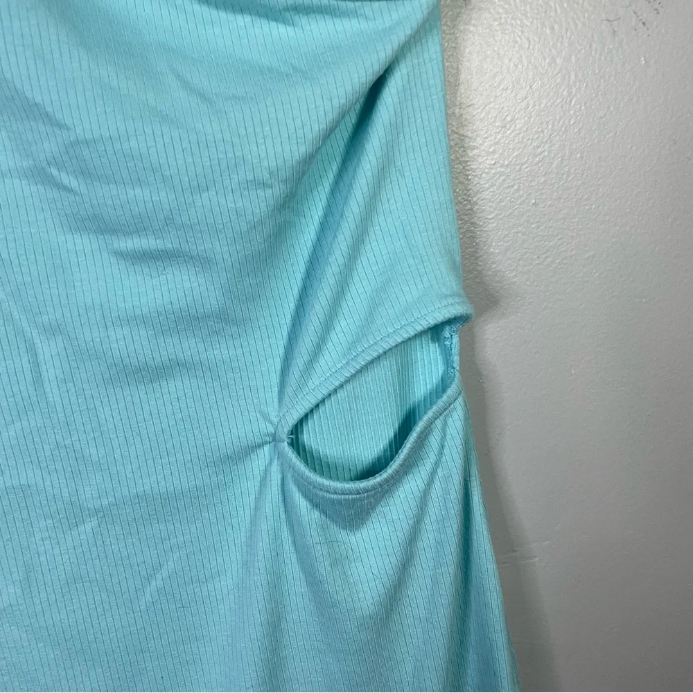 Primark Aqua Blue Asymmetric Single Strap Sleeveless Fitted Formal Dress Medium - Picture 5 of 8